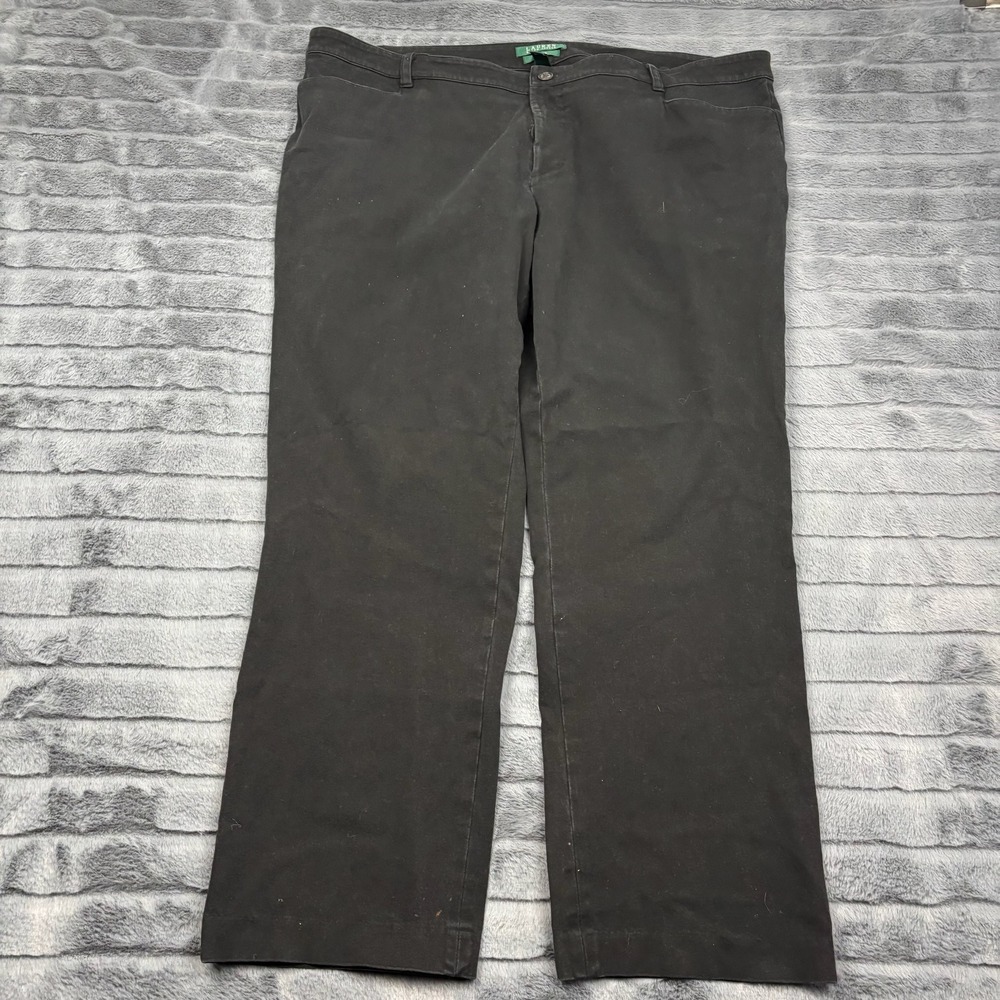 Lauren Ralph Lauren Adelle Black Slim Leg Stretch Pants Womens 20W 11583